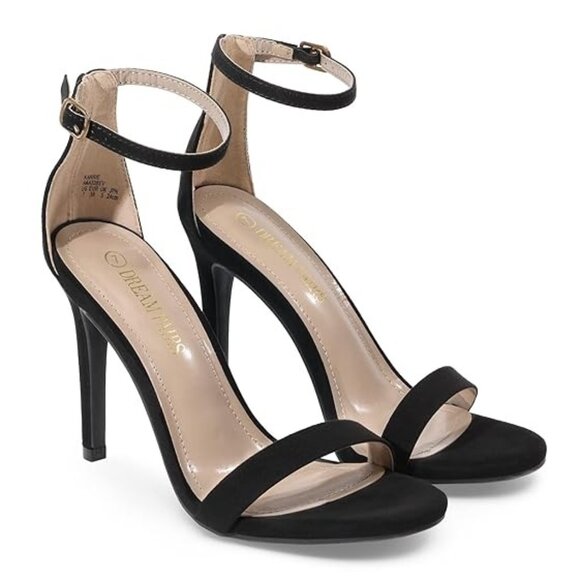 Dream Pairs High Heel Sandals Size 9 Black Open Toe Ankle Strap Women's - Picture 5 of 7